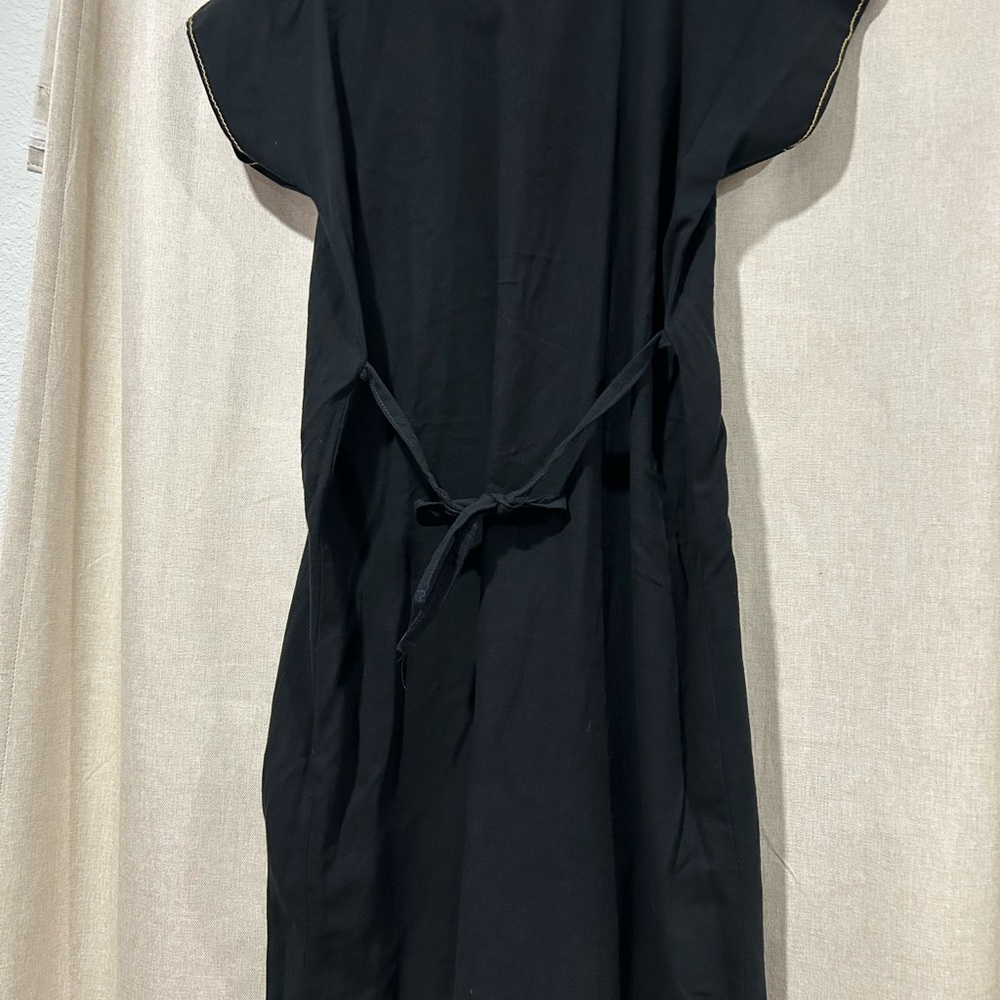 MEXICANA Black Dress with Gold and Green Embroidery - Picture 3 of 6